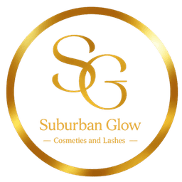 Suburban Glow Cosmetics and Lashes logo, gold ring monogram SG on transparent background